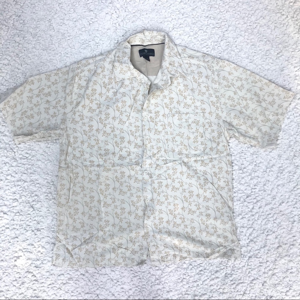 Men’s Toscano 100% Silk Floral Short Sleeve Shirt